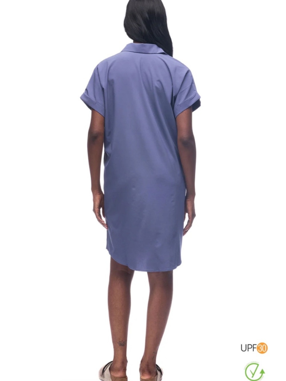 Indyeva Blue Collared Shift Dress Medium | Travel Casual Athleisure - Picture 2 of 11